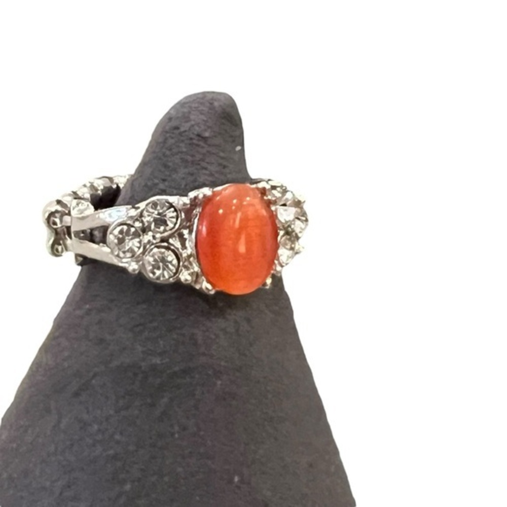 SALE!! 2 for $15 3pc Jewelry Set Summer Sunbeam Orange Necklace Earrings Ring - Picture 3 of 16
